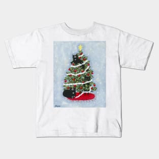 Cats In The Christmas Tree Kids T-Shirt